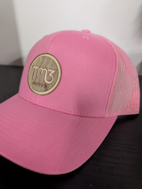 Pink Hat with TM3 Wooden Logo - Centered