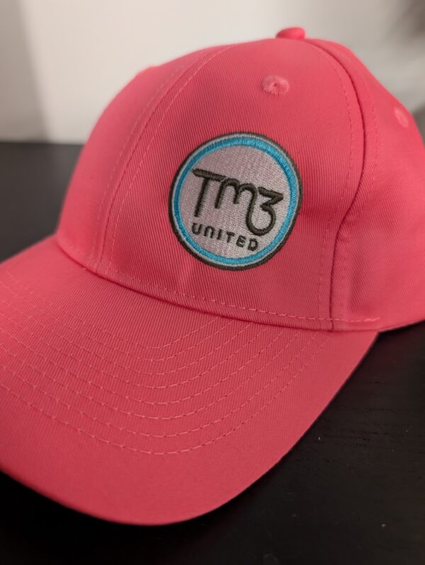 Hot Pink Hat with TM3 Embroidered Logo - Left