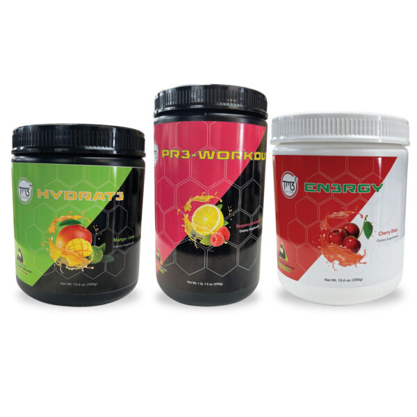 G.R.O Lite Pack - Raspberry Lemonade Pr3-Workout, Mango Lime Hydrat3 and Cherry Blast En3rgy