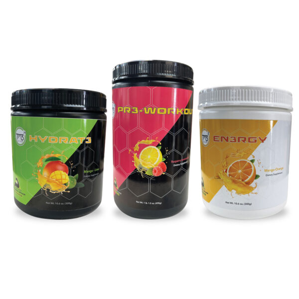 G.R.O Lite Pack - Raspberry Lemonade Pre-Workout, Mango Lime Hydrate and Mango Orange Energy