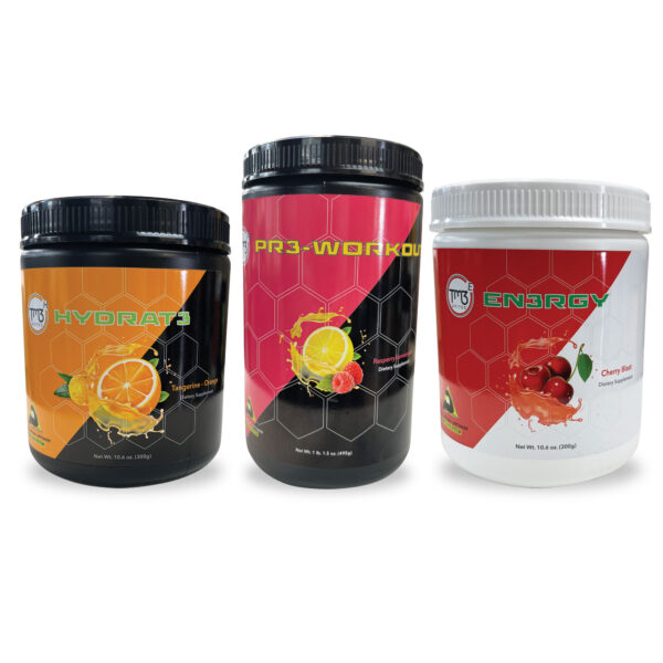 G.R.O Lite Pack - Raspberry Lemonade Pr3-Workout, Tangerine Orange Hydrat3 and Cherry Blast En3rgy
